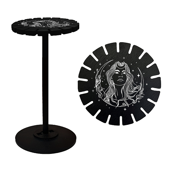 PandaHall AHANDMAKER Pendulum Holder Crystal Shelf Wooden Pendulum Display Rack with Women Pattern Witch Stuff Black Crystal Display Shelf...
PandaHall AHANDMAKER Pendulum Holder Crystal Shelf Wooden Pendulum Display Rack with Women Pattern Witch Stuff Black Crystal Display Shelf...