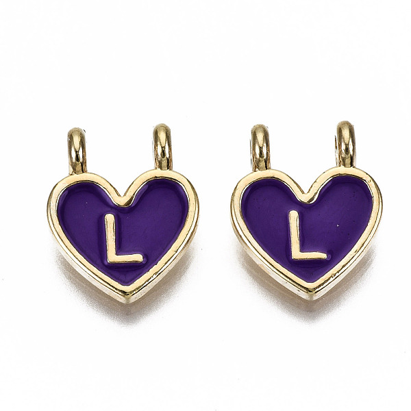 PandaHall Alloy Enamel Charms, Cadmium Free & Lead Free, Heart with Initial Letters, Light Gold, Blue Violet, Letter.L, 14.5x11.5x4.5mm...
PandaHall Alloy Enamel Charms, Cadmium Free & Lead Free, Heart with Initial Letters, Light Gold, Blue Violet, Letter.L, 14.5x11.5x4.5mm...