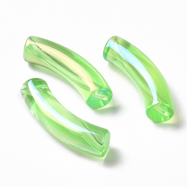 PandaHall UV Plating Transparent Rainbow Iridescent Acrylic Beads, Curved Tube, Light Green, 32~33x10x8mm, Hole: 1.6mm Acrylic Tube
PandaHall UV Plating Transparent Rainbow Iridescent Acrylic Beads, Curved Tube, Light Green, 32~33x10x8mm, Hole: 1.6mm Acrylic Tube