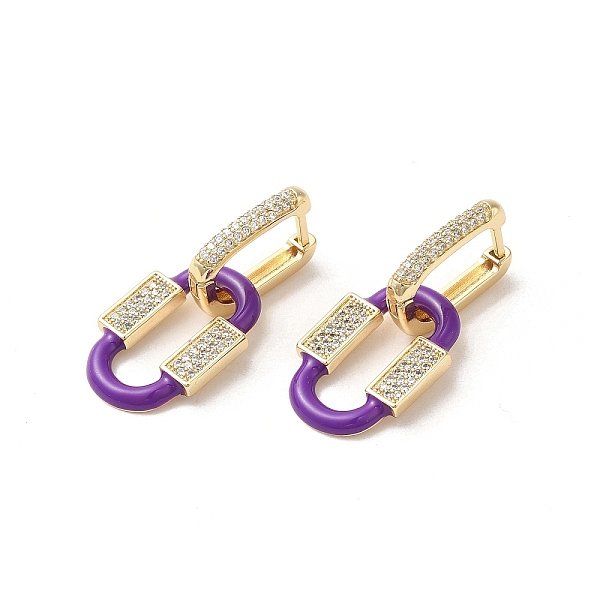 PandaHall Oval Real 18K Gold Plated Brass Dangle Hoop Earrings, with Cubic Zirconia and Enamel, Purple, 32.5x15mm Cubic Zirconia Oval Purple
PandaHall Oval Real 18K Gold Plated Brass Dangle Hoop Earrings, with Cubic Zirconia and Enamel, Purple, 32.5x15mm Cubic Zirconia Oval Purple