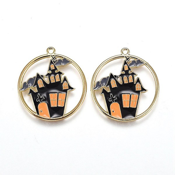 PandaHall Halloween Theme Alloy Enamel Pendants, Flat Round with Black Castle, Light Gold, 24x22x1.5mm, Hole: 1.6mm Alloy+Enamel Flat Round...
PandaHall Halloween Theme Alloy Enamel Pendants, Flat Round with Black Castle, Light Gold, 24x22x1.5mm, Hole: 1.6mm Alloy+Enamel Flat Round...