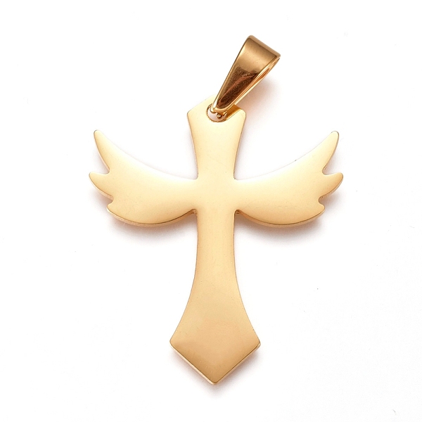 PandaHall 304 Stainless Steel Pendants, Cross, Golden, 38x32x1.5mm, Hole: 10x4.5mm 304 Stainless Steel Cross
PandaHall 304 Stainless Steel Pendants, Cross, Golden, 38x32x1.5mm, Hole: 10x4.5mm 304 Stainless Steel Cross