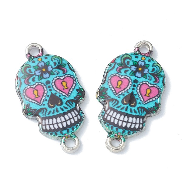 PandaHall Halloween Theme Alloy Enamel Links Connectors, Sugar Skull, Platinum, Cyan, 25.5x13.5x2.5mm, Hole: 1.6mm Alloy+Enamel Skull Cyan
PandaHall Halloween Theme Alloy Enamel Links Connectors, Sugar Skull, Platinum, Cyan, 25.5x13.5x2.5mm, Hole: 1.6mm Alloy+Enamel Skull Cyan
