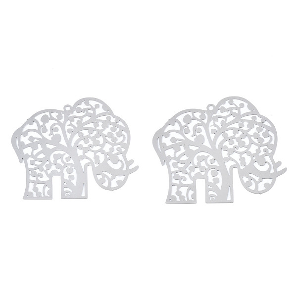 PandaHall 201 Stainless Steel Filigree Pendants, Etched Metal Embellishments, Elephant, Stainless Steel Color, 37x37x0.2mm, Hole: 1.4mm 201...
PandaHall 201 Stainless Steel Filigree Pendants, Etched Metal Embellishments, Elephant, Stainless Steel Color, 37x37x0.2mm, Hole: 1.4mm 201...