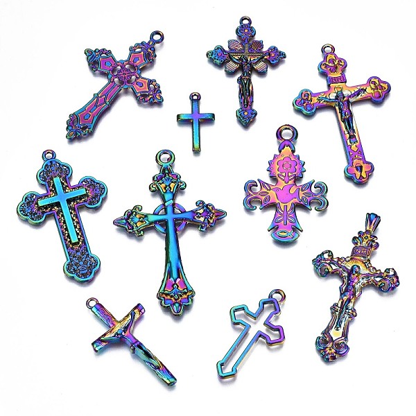 PandaHall Rainbow Color Alloy Pendants, Cadmium Free & Nickel Free & Lead Free, Cross, 65x40x3mm, Hole: 3mm, 10pcs/set Alloy Cross
PandaHall Rainbow Color Alloy Pendants, Cadmium Free & Nickel Free & Lead Free, Cross, 65x40x3mm, Hole: 3mm, 10pcs/set Alloy Cross