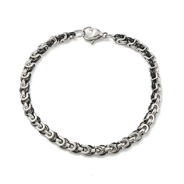 PandaHall Two Tone 304 Stainless Steel Byzantine Chain Bracelet, Black, 8-7/8 inch(22.6cm), Wide: 5.5mm 304 Stainless Steel
PandaHall Two Tone 304 Stainless Steel Byzantine Chain Bracelet, Black, 8-7/8 inch(22.6cm), Wide: 5.5mm 304 Stainless Steel