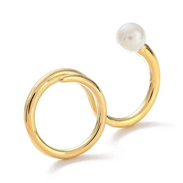 PandaHall 304 Stainless Steel Double Rings, Cuff Ring with Shell Pearl, Golden, US Size 8 1/4(18.3mm) Shell Pearl
PandaHall 304 Stainless Steel Double Rings, Cuff Ring with Shell Pearl, Golden, US Size 8 1/4(18.3mm) Shell Pearl