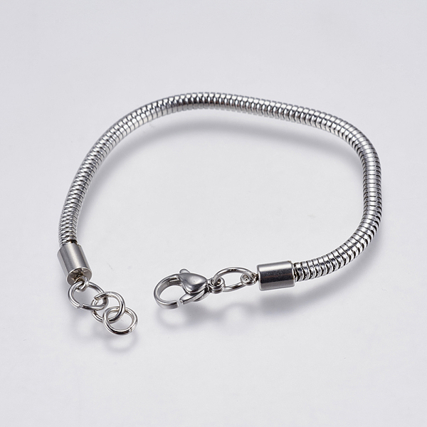 PandaHall 304 Stainless Steel Round Snake Chain Bracelet Making, with Lobster Claw Clasps, Stainless Steel Color, 6-1/2 inch(16.5cm), 3mm...
PandaHall 304 Stainless Steel Round Snake Chain Bracelet Making, with Lobster Claw Clasps, Stainless Steel Color, 6-1/2 inch(16.5cm), 3mm...