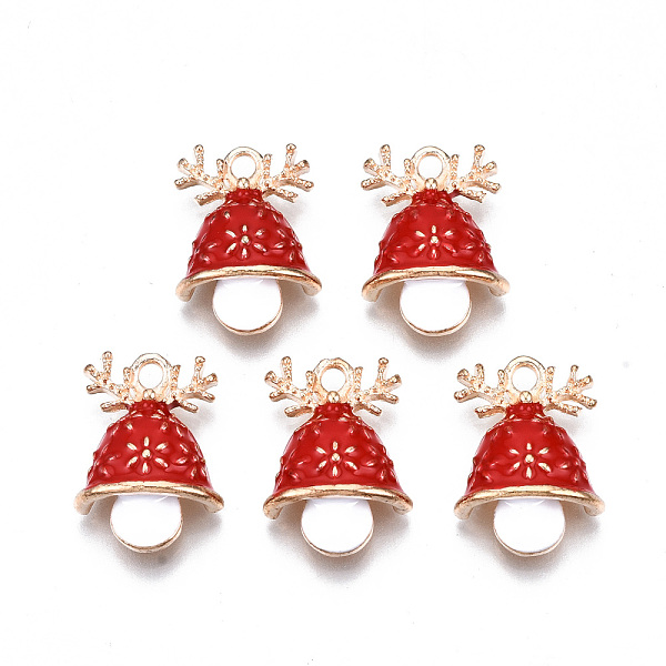 PandaHall Alloy Enamel Pendants, Cadmium Free & Lead Free, Christmas Bell, Light Gold, Red, 21x14.5x6mm, Hole: 2mm Alloy+Enamel Bell Red
PandaHall Alloy Enamel Pendants, Cadmium Free & Lead Free, Christmas Bell, Light Gold, Red, 21x14.5x6mm, Hole: 2mm Alloy+Enamel Bell Red