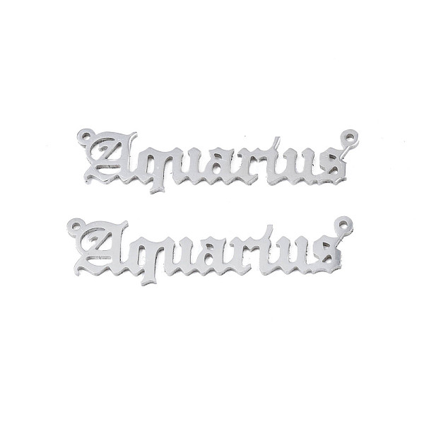 PandaHall 304 Stainless Steel Connector Charms, Word, Aquarius, 9x36x1mm, Hole: 0.8mm 304 Stainless Steel Aquarius
PandaHall 304 Stainless Steel Connector Charms, Word, Aquarius, 9x36x1mm, Hole: 0.8mm 304 Stainless Steel Aquarius