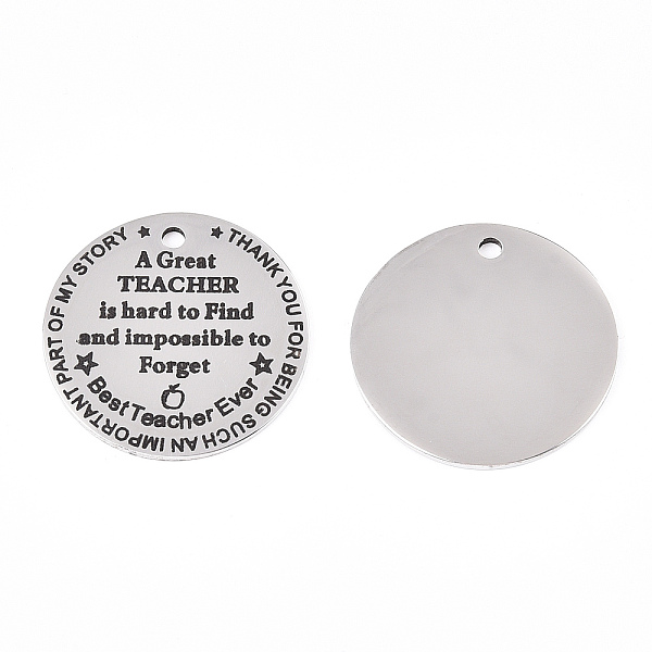 PandaHall 201 Stainless Steel Pendants, Flat Round with Word Best Teacher Ever, Stainless Steel Color, 30x1.5mm, Hole: 2mm 201 Stainless...
PandaHall 201 Stainless Steel Pendants, Flat Round with Word Best Teacher Ever, Stainless Steel Color, 30x1.5mm, Hole: 2mm 201 Stainless...