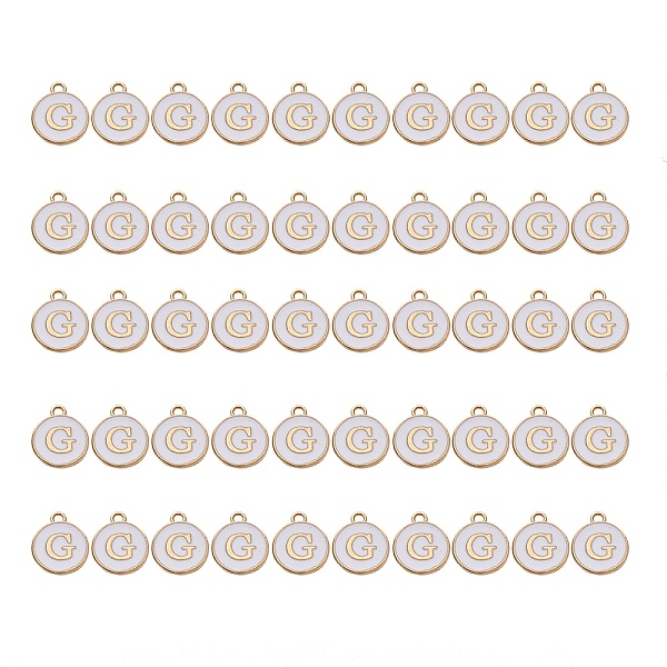 PandaHall Golden Plated Alloy Charms, with Enamel, Enamelled Sequins, Flat Round, White, Letter.G, 14x12x2mm, Hole: 1.5mm, 50pcs/Box...
PandaHall Golden Plated Alloy Charms, with Enamel, Enamelled Sequins, Flat Round, White, Letter.G, 14x12x2mm, Hole: 1.5mm, 50pcs/Box...
