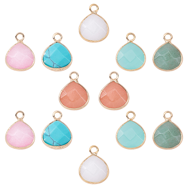 PandaHall SUNNYCLUE 12Pcs 6 Colors Natural White Jade Gemstone Pendants, with Nickel Free Brass Loops, Dyed, Faceted, Teardrop, Golden..., Multicolor
PandaHall SUNNYCLUE 12Pcs 6 Colors Natural White Jade Gemstone Pendants, with Nickel Free Brass Loops, Dyed, Faceted, Teardrop, Golden..., Multicolor