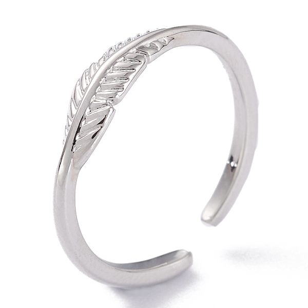 PandaHall Brass Cuff Rings, Open Rings, Leaf, Platinum, US Size 5, Inner Diameter: 16.4mm Brass
PandaHall Brass Cuff Rings, Open Rings, Leaf, Platinum, US Size 5, Inner Diameter: 16.4mm Brass