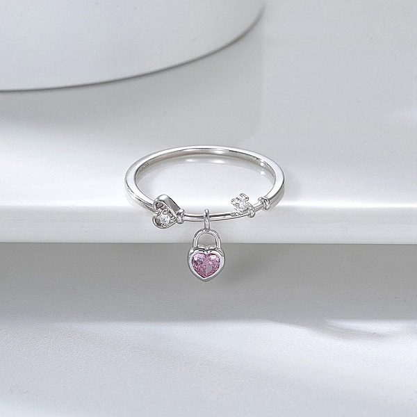 PandaHall Rhodium Plated 925 Sterling Silver Finger Ring with Cubic Zirconia Heart Pad Charms, with S925 Stamp, Real Platinum Plated, US...
PandaHall Rhodium Plated 925 Sterling Silver Finger Ring with Cubic Zirconia Heart Pad Charms, with S925 Stamp, Real Platinum Plated, US...