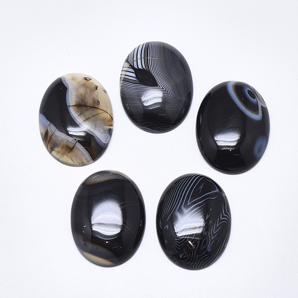 PandaHall Natural Banded Agate/Striped Agate Cabochons, Dyed, Oval, Black, 40~41x30x7~9mm Banded Agate Oval Black
PandaHall Natural Banded Agate/Striped Agate Cabochons, Dyed, Oval, Black, 40~41x30x7~9mm Banded Agate Oval Black