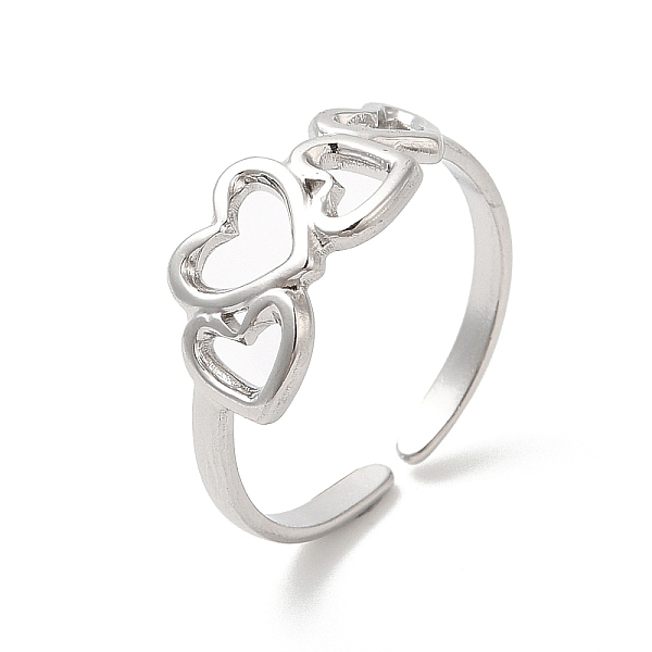 PandaHall 304 Stainless Steel Cuff Finger Rings, Hollow Heart Open Rings for Women, Stainless Steel Color, US Size 7 1/4(17.5mm) 304...
PandaHall 304 Stainless Steel Cuff Finger Rings, Hollow Heart Open Rings for Women, Stainless Steel Color, US Size 7 1/4(17.5mm) 304...
