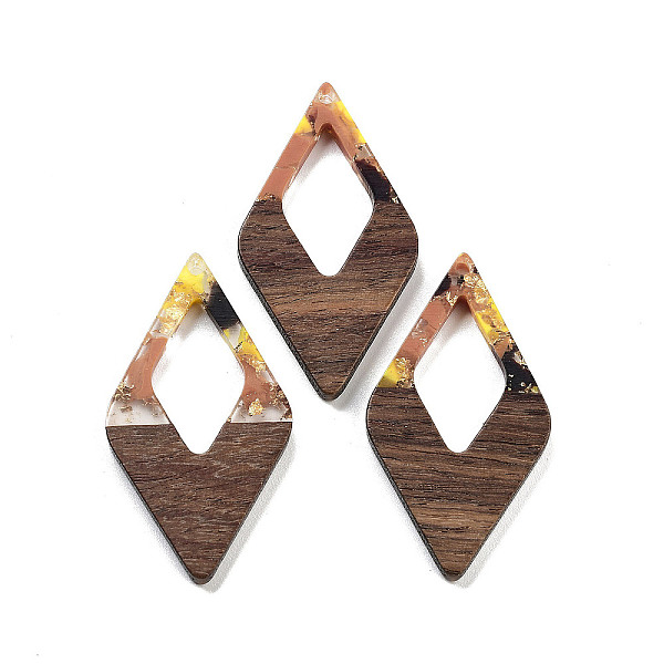 PandaHall Walnut Wood Pendants, Resin and Gold foil, Rhombus, Dark Salmon, 47.5x25.5x3.5mm, Hole: 2mm Wood Rhombus
PandaHall Walnut Wood Pendants, Resin and Gold foil, Rhombus, Dark Salmon, 47.5x25.5x3.5mm, Hole: 2mm Wood Rhombus