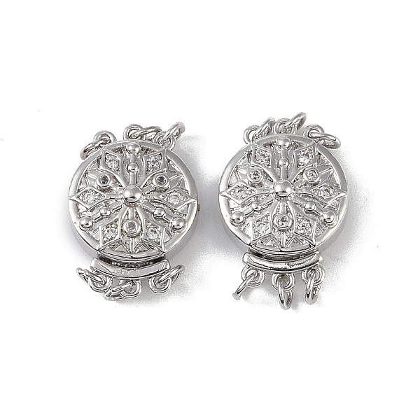 PandaHall Rack Plating Brass Micro Pave Clear Cubic Zirconia Box Clasps, 3-Strand, 6-Hole, Flat Round with Flower Pattern, Platinum...
PandaHall Rack Plating Brass Micro Pave Clear Cubic Zirconia Box Clasps, 3-Strand, 6-Hole, Flat Round with Flower Pattern, Platinum...