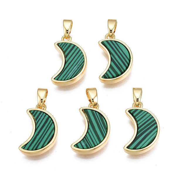 PandaHall Real 18K Gold Plated Brass Pendants, with Synthetic Malachite Cabochons, Cadmium Free & Nickel Free & Lead Free, Moon, Malachite...
PandaHall Real 18K Gold Plated Brass Pendants, with Synthetic Malachite Cabochons, Cadmium Free & Nickel Free & Lead Free, Moon, Malachite...