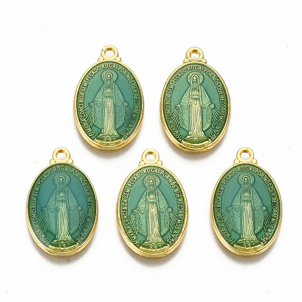 PandaHall Brass Enamel Pendants, Long-Lasting Plated, Oval with Saint, Golden, Deep Sky Blue, 19.5x12x2mm, Hole: 1.5mm Brass+Enamel Oval...
PandaHall Brass Enamel Pendants, Long-Lasting Plated, Oval with Saint, Golden, Deep Sky Blue, 19.5x12x2mm, Hole: 1.5mm Brass+Enamel Oval...