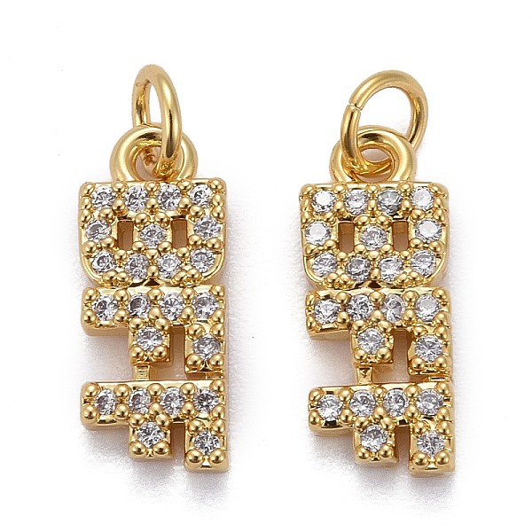 PandaHall Brass Micro Pave Clear Cubic Zirconia Charms, with Jump Rings, Long-Lasting Plated, Word BFF/Best Friends Forever, Clear, Real 18K...
PandaHall Brass Micro Pave Clear Cubic Zirconia Charms, with Jump Rings, Long-Lasting Plated, Word BFF/Best Friends Forever, Clear, Real 18K...