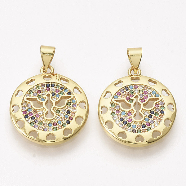 PandaHall Brass Micro Pave Cubic Zirconia Pendants, Flat Round with Bird, Colorful, Golden, 21.5x18.5x2mm, Hole: 3x4mm Brass+Cubic Zirconia...
PandaHall Brass Micro Pave Cubic Zirconia Pendants, Flat Round with Bird, Colorful, Golden, 21.5x18.5x2mm, Hole: 3x4mm Brass+Cubic Zirconia...