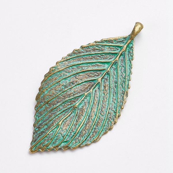 PandaHall Tibetan Style Alloy Pendants, Leaf, Antique Bronze & Green Patina, 70x35x2mm, Hole: 3.5x4mm Alloy Leaf
PandaHall Tibetan Style Alloy Pendants, Leaf, Antique Bronze & Green Patina, 70x35x2mm, Hole: 3.5x4mm Alloy Leaf