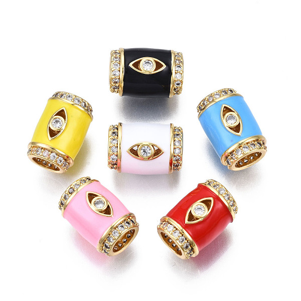 PandaHall Brass Micro Pave Clear Cubic Zirconia European Beads, with Enamel, Large Hole Beads, Nickel Free, Real 18K Gold Plated, Column..., Multicolor
PandaHall Brass Micro Pave Clear Cubic Zirconia European Beads, with Enamel, Large Hole Beads, Nickel Free, Real 18K Gold Plated, Column..., Multicolor