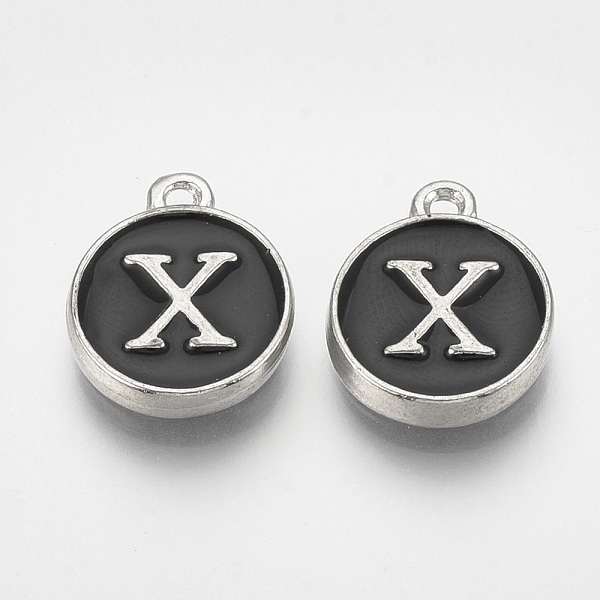 PandaHall Alloy Enamel Charms, Flat Round with Letter, Platinum, Black, Letter.X, 14x11.5x2.5mm, Hole: 1mm Brass+Enamel Letter X Black
PandaHall Alloy Enamel Charms, Flat Round with Letter, Platinum, Black, Letter.X, 14x11.5x2.5mm, Hole: 1mm Brass+Enamel Letter X Black