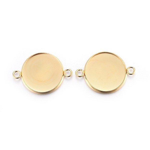PandaHall 201 Stainless Steel Cabochon Connector Settings, Plain Edge Bezel Cups, Flat Round, Real 24K Gold Plated, Tray: 18mm, 27x20x2mm...
PandaHall 201 Stainless Steel Cabochon Connector Settings, Plain Edge Bezel Cups, Flat Round, Real 24K Gold Plated, Tray: 18mm, 27x20x2mm...