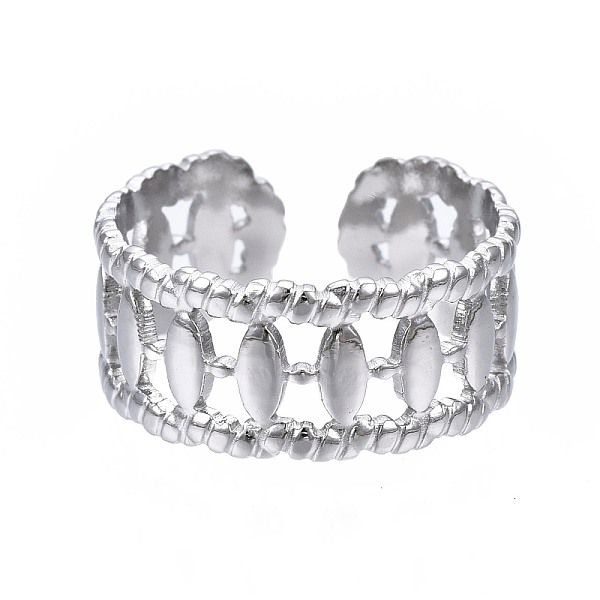 PandaHall 304 Stainless Steel Oval Wrap Open Cuff Ring, Chunky Hollow Ring for Women, Stainless Steel Color, US Size 7(17.3mm) 304 Stainless...
PandaHall 304 Stainless Steel Oval Wrap Open Cuff Ring, Chunky Hollow Ring for Women, Stainless Steel Color, US Size 7(17.3mm) 304 Stainless...