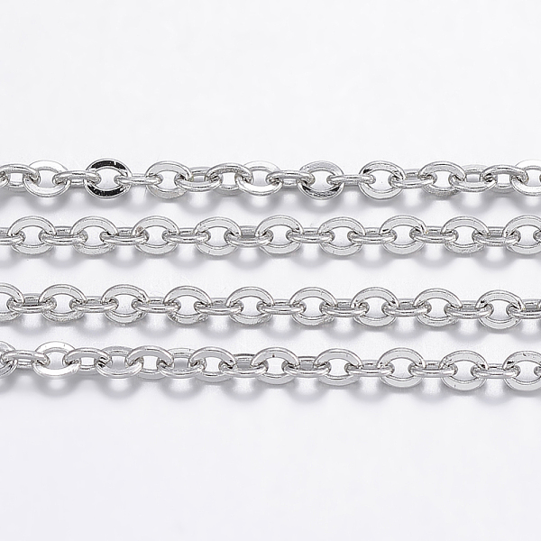 PandaHall 304 Stainless Steel Cable Chains, Soldered, with Spool, Flat Oval, for Jewelry Making, Stainless Steel Color, 2.5x2x0.5mm, about...
PandaHall 304 Stainless Steel Cable Chains, Soldered, with Spool, Flat Oval, for Jewelry Making, Stainless Steel Color, 2.5x2x0.5mm, about...