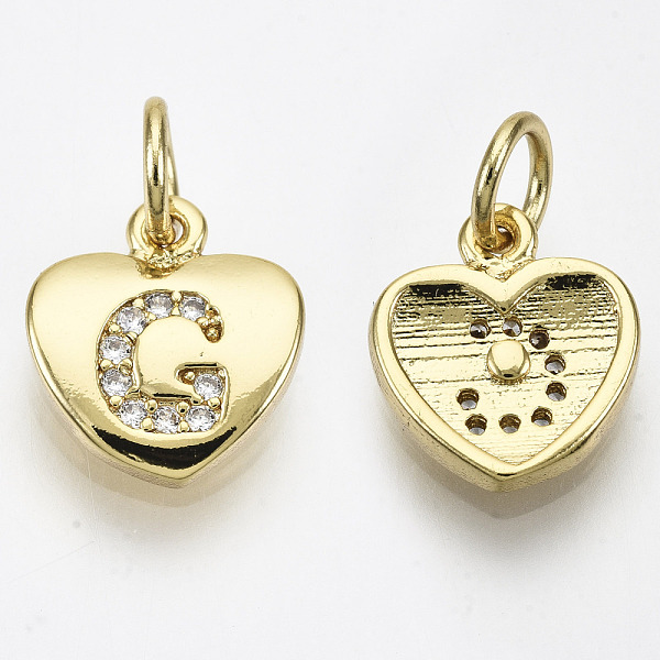 PandaHall Brass Micro Pave Clear Cubic Zirconia Charms, with Jump Ring, Heart with Letter, Real 16K Gold Plated, Nickel Free, Letter.G...
PandaHall Brass Micro Pave Clear Cubic Zirconia Charms, with Jump Ring, Heart with Letter, Real 16K Gold Plated, Nickel Free, Letter.G...