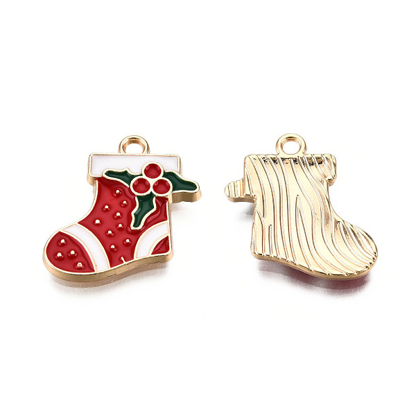 PandaHall Golden Plated Alloy Enamel Pendants, for Christmas, Christmas Sock, Cadmium Free & Lead Free, Red, 19x17.5x2.5mm, Hole: 2mm...
PandaHall Golden Plated Alloy Enamel Pendants, for Christmas, Christmas Sock, Cadmium Free & Lead Free, Red, 19x17.5x2.5mm, Hole: 2mm...