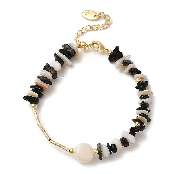 PandaHall Natural Pearl & Shell & Obsidian Chips Beaded Bracelets, with Brass Clasps, Real 14K Gold Plated, 6-5/8 inch(16.7cm) Obsidian Chip
PandaHall Natural Pearl & Shell & Obsidian Chips Beaded Bracelets, with Brass Clasps, Real 14K Gold Plated, 6-5/8 inch(16.7cm) Obsidian Chip