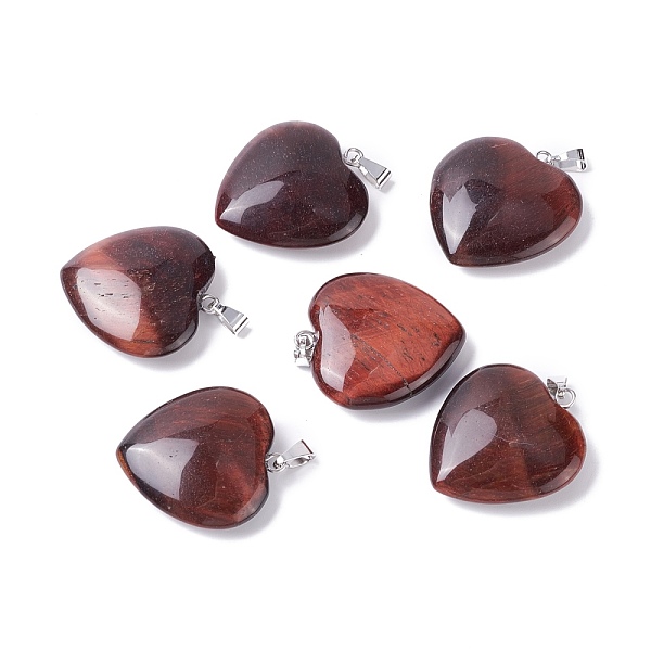 PandaHall Natural Red Tiger Eye Pendants, with Platinum Tone Brass Findings, Heart, 27~28x24.5~26x6~8.5mm, Hole: 2.4x5.6mm Tiger Eye Heart
PandaHall Natural Red Tiger Eye Pendants, with Platinum Tone Brass Findings, Heart, 27~28x24.5~26x6~8.5mm, Hole: 2.4x5.6mm Tiger Eye Heart