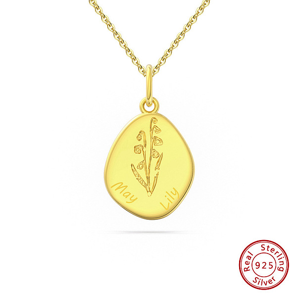 PandaHall Birth Flower Style 925 Sterling Silver Pendant Necklaces, Real 14K Gold Plated, 17.91 inch(45.5cm) Sterling Silver Flower
PandaHall Birth Flower Style 925 Sterling Silver Pendant Necklaces, Real 14K Gold Plated, 17.91 inch(45.5cm) Sterling Silver Flower