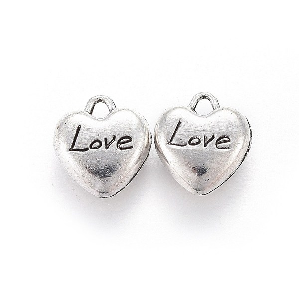 PandaHall Tibetan Style Zinc Alloy Charms, Heart with Word Love, For Valentine's Day, Antique Silver, 12.5x11.5x5mm, Hole: 1.8mm Alloy Heart
PandaHall Tibetan Style Zinc Alloy Charms, Heart with Word Love, For Valentine's Day, Antique Silver, 12.5x11.5x5mm, Hole: 1.8mm Alloy Heart