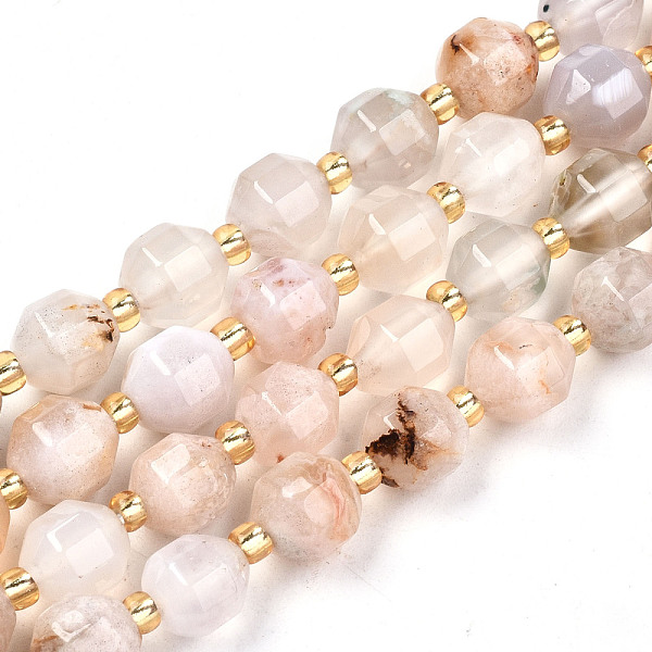 PandaHall Natural Cherry Blossom Agate Beads Strands, Faceted, Round, 7.5x7mm, Hole: 1.2mm, Beads: 3x2mm, about 40~41pcs/strand, 15.04...
PandaHall Natural Cherry Blossom Agate Beads Strands, Faceted, Round, 7.5x7mm, Hole: 1.2mm, Beads: 3x2mm, about 40~41pcs/strand, 15.04...