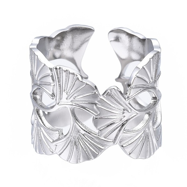 PandaHall 304 Stainless Steel Ginkgo Leaf Wrap Open Cuff Ring, Chunky Hollow Ring for Women, Stainless Steel Color, US Size 6 3/4(17.1mm)...
PandaHall 304 Stainless Steel Ginkgo Leaf Wrap Open Cuff Ring, Chunky Hollow Ring for Women, Stainless Steel Color, US Size 6 3/4(17.1mm)...