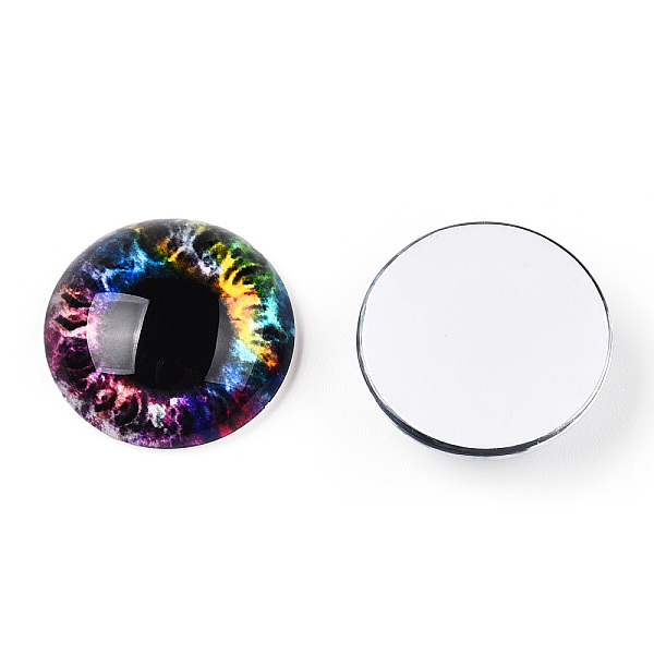 PandaHall Glass Cabochons, Half Round with Eye, Colorful, 20x6.5mm Glass Half Round
PandaHall Glass Cabochons, Half Round with Eye, Colorful, 20x6.5mm Glass Half Round