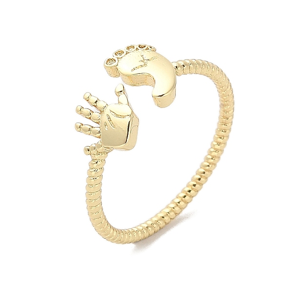 PandaHall Footprint & Palm Brass Open Cuff Ring for Women, Golden, US Size 6 3/4(17.1mm) Brass Footprint
PandaHall Footprint & Palm Brass Open Cuff Ring for Women, Golden, US Size 6 3/4(17.1mm) Brass Footprint