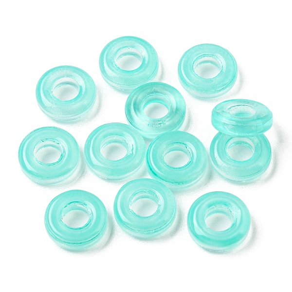 PandaHall Transparent Glass European Beads, Large Hole Beads, Donut, Aquamarine, 10x3mm, Hole: 3.0~4.3mm Glass Donut Green
PandaHall Transparent Glass European Beads, Large Hole Beads, Donut, Aquamarine, 10x3mm, Hole: 3.0~4.3mm Glass Donut Green