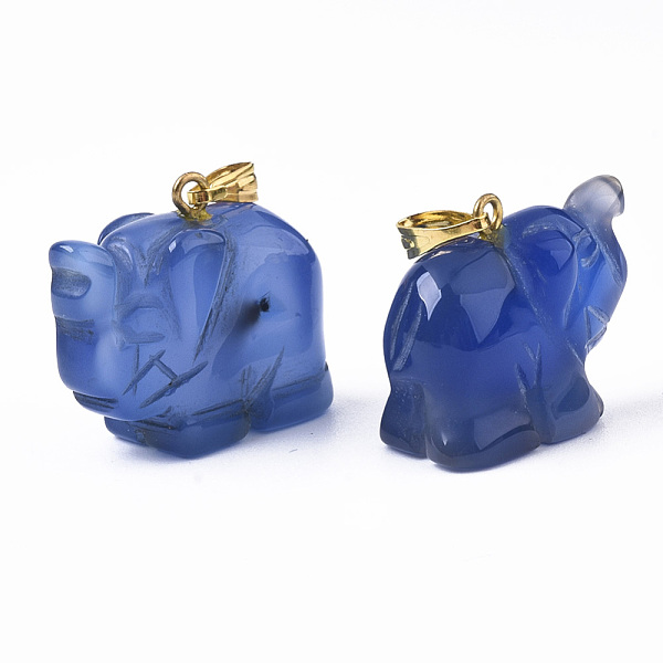 PandaHall Natural Agate Pendants, with Golden Plated Metal(Brass or Iron Materials Random Delivery) Snap On Bails, Dyed, Elephant, Blue...
PandaHall Natural Agate Pendants, with Golden Plated Metal(Brass or Iron Materials Random Delivery) Snap On Bails, Dyed, Elephant, Blue...