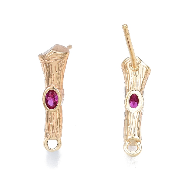 PandaHall Brass Micro Pave Cubic Zirconia Stud Earring Findings, with Horizontal Loops, Nickel Free, Bamboo Stick, Real 18K Gold Plated...
PandaHall Brass Micro Pave Cubic Zirconia Stud Earring Findings, with Horizontal Loops, Nickel Free, Bamboo Stick, Real 18K Gold Plated...