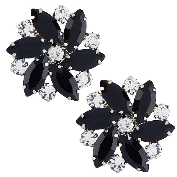 PandaHall HOBBIESAY 2Pcs Detachable Platinum Tone Alloy Shoe Buckle Clips, with Glass Rhinestone, Flower, Jet, 32x34x10mm Alloy+Rhinestone..., Black
PandaHall HOBBIESAY 2Pcs Detachable Platinum Tone Alloy Shoe Buckle Clips, with Glass Rhinestone, Flower, Jet, 32x34x10mm Alloy+Rhinestone..., Black