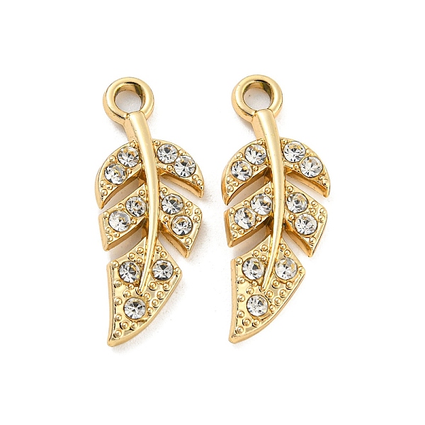 PandaHall UV Plating Alloy Rhinestone Pendants, Leaf Charms, Golden, 23x9x2mm, Hole: 2mm Alloy+Rhinestone Leaf
PandaHall UV Plating Alloy Rhinestone Pendants, Leaf Charms, Golden, 23x9x2mm, Hole: 2mm Alloy+Rhinestone Leaf