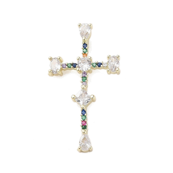 PandaHall Real 18K Gold Plated Brass Micro Pave Random Color Cubic Zirconia Pendants, with Glass, Cross, Colorful, 46x25x8.5mm, Hole...
PandaHall Real 18K Gold Plated Brass Micro Pave Random Color Cubic Zirconia Pendants, with Glass, Cross, Colorful, 46x25x8.5mm, Hole...
