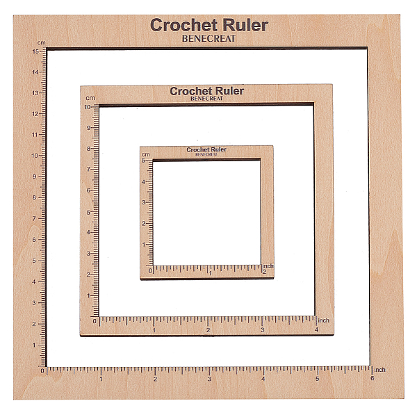 PandaHall Wooden Square Frame Crochet Ruler, Wheat, 63.5~185x63.5~185x5mm, 3pcs/set Wood Square Orange
PandaHall Wooden Square Frame Crochet Ruler, Wheat, 63.5~185x63.5~185x5mm, 3pcs/set Wood Square Orange